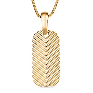 EverTrue Bronzella Collection Dog Tag Pendant in 18K YG Plated Bronze with ION Plated YG Stainless Steel Necklace 24 Inches