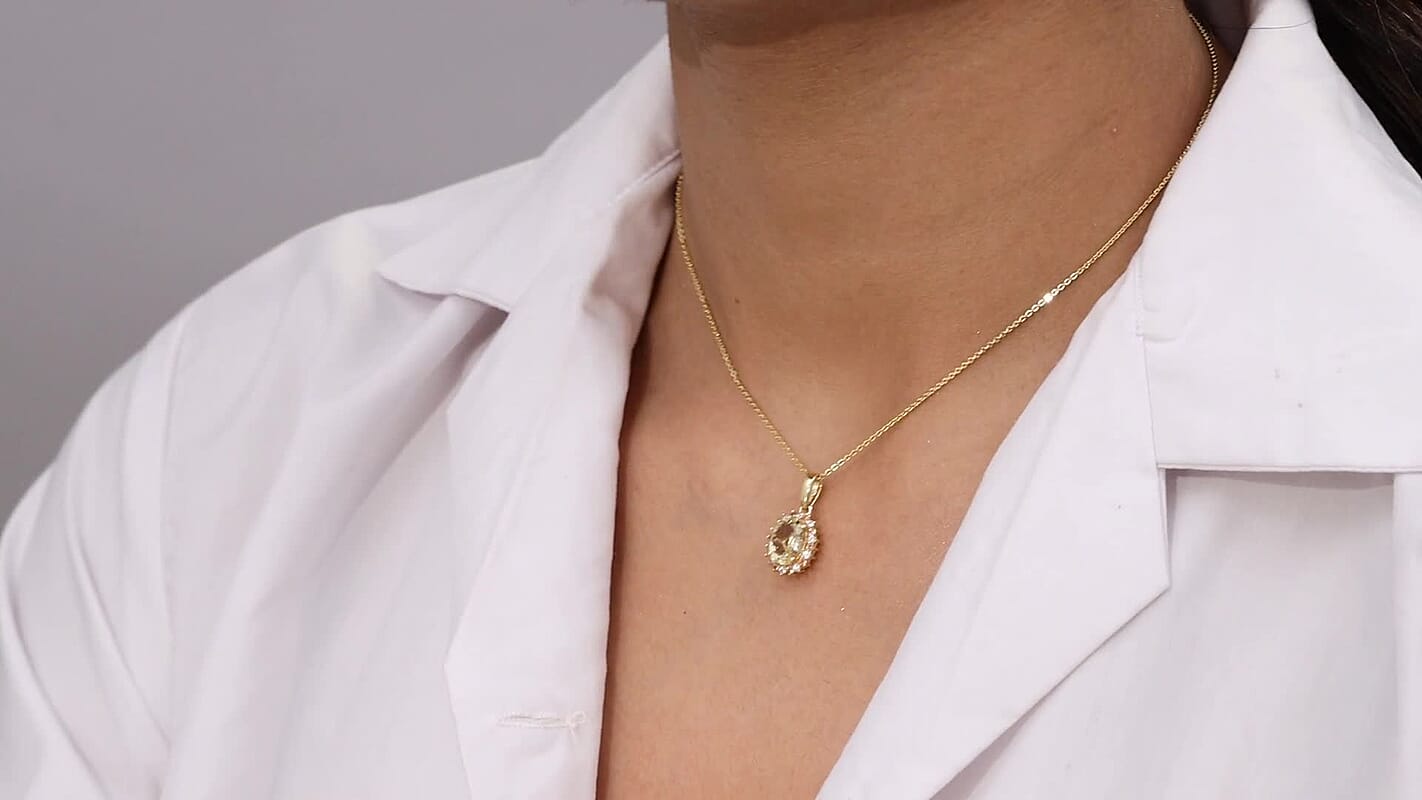 D'Joy Premium Brazilian Heliodor and Multi Gemstone 2.20 ctw Flame Blossom Pendant Necklace in 18K Vermeil Yellow Gold Over Sterling Silver 20 Inches