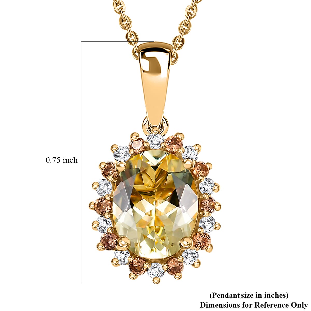 D'Joy Premium Brazilian Helidor and Multi Gemstone 2.20 ctw Sun-Kissed Bloom Pendant Necklace in 18K Vermeil Yellow Gold Over Sterling Silver 20 Inches image number 5