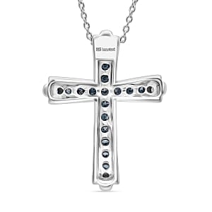 Luxuriant Lab Grown Blue Diamond (SI) 0.50 ctw Pendant Necklace (20 Inches) in Rhodium Over Sterling Silver