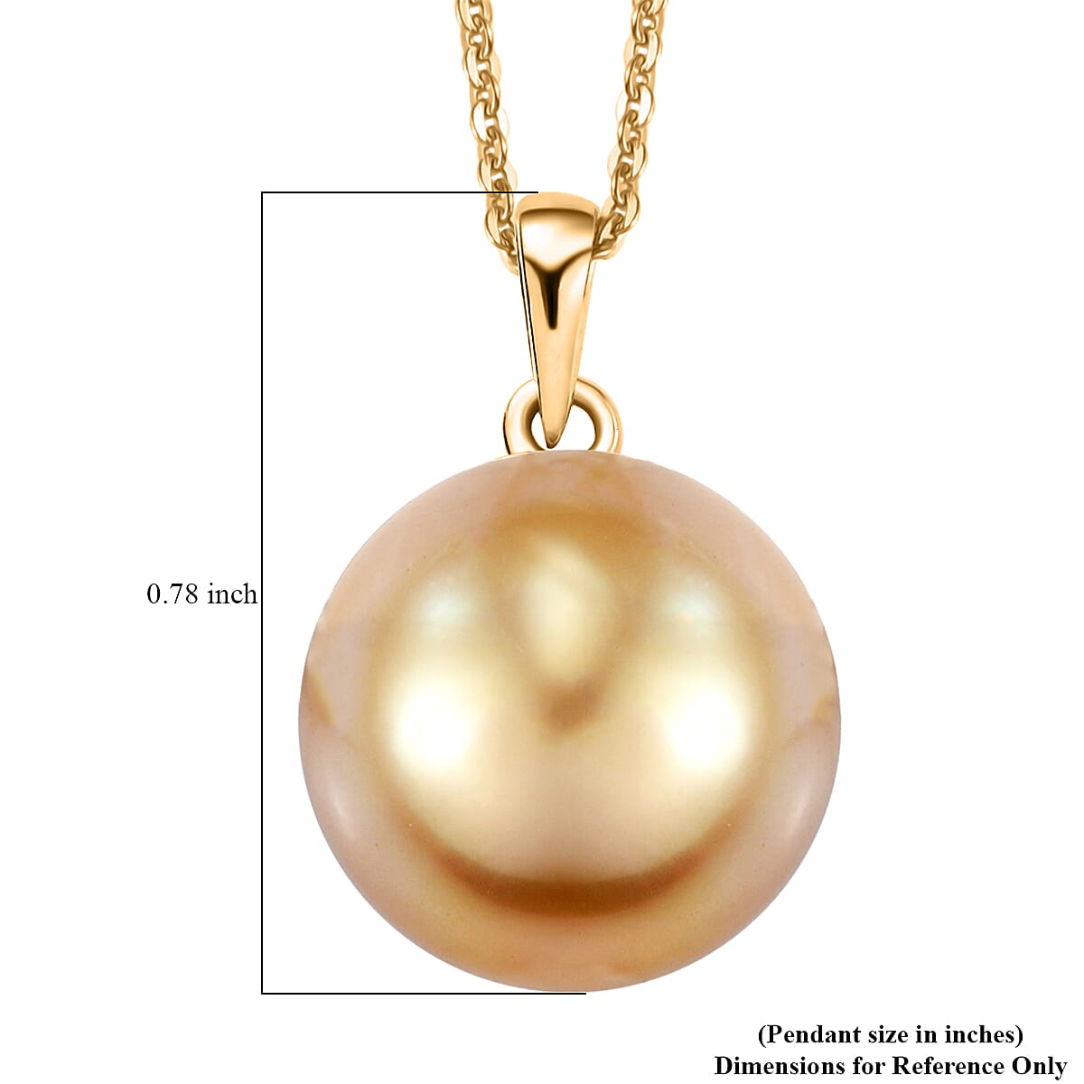AAA South Sea Golden Pearl Pendant Necklace in 18K Yellow Gold 20 Inches image number 4