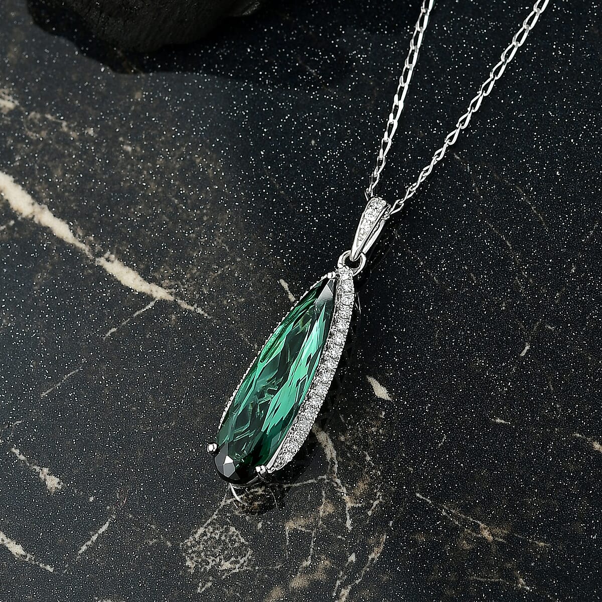 Certified & Appraised Rhapsody AAAA Santa Rosa Tourmaline and E-F VS Diamond 4.78 ctw Pendant Necklace in 950 Platinum 20 Inches image number 1