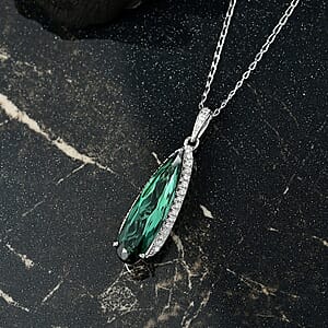 Certified & Appraised Rhapsody AAAA Santa Rosa Tourmaline and E-F VS Diamond 4.78 ctw Pendant Necklace in 950 Platinum 20 Inches