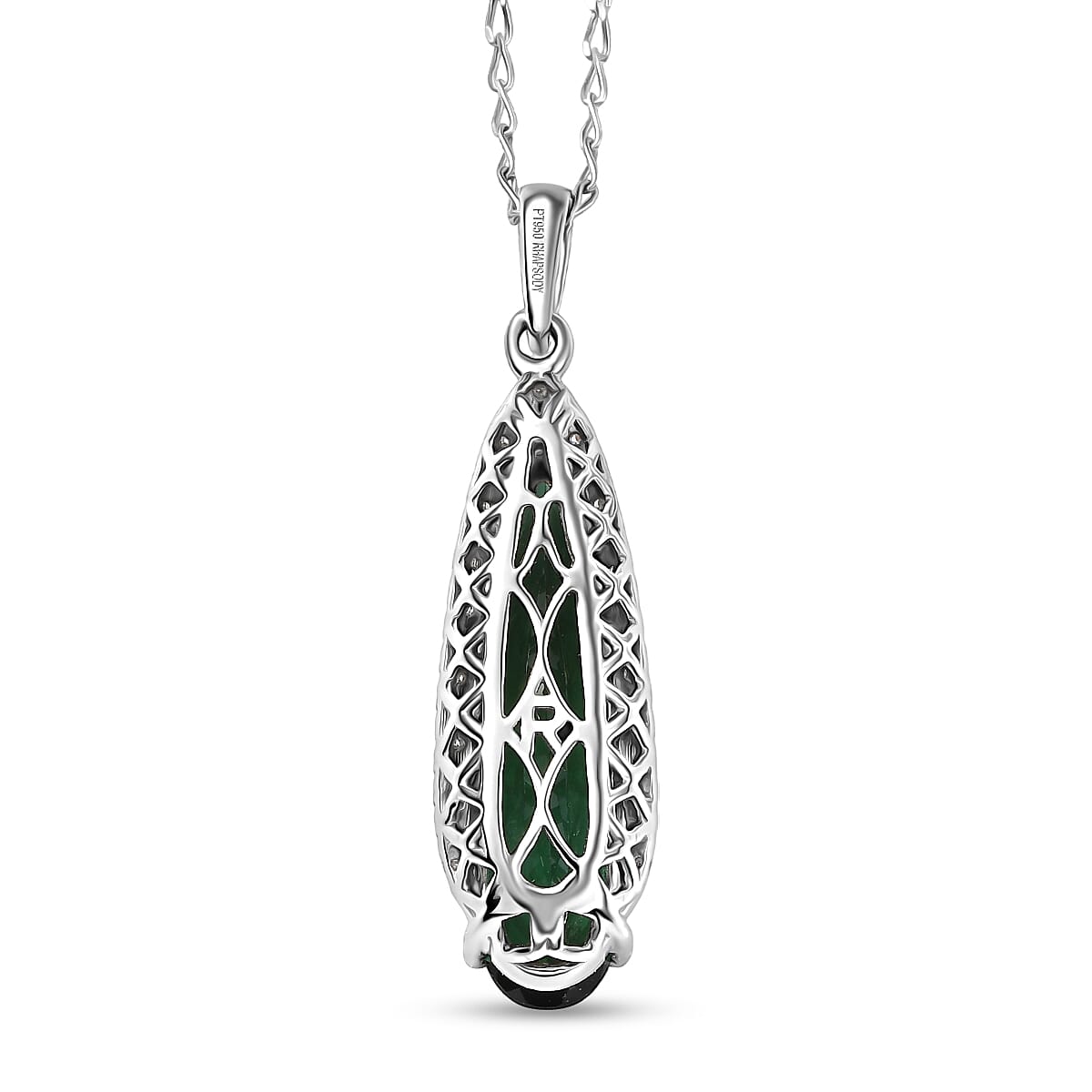 Certified & Appraised Rhapsody AAAA Santa Rosa Tourmaline and E-F VS Diamond 4.78 ctw Pendant Necklace in 950 Platinum 20 Inches image number 4