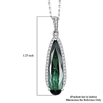 Certified & Appraised Rhapsody AAAA Santa Rosa Tourmaline and E-F VS Diamond 4.78 ctw Pendant Necklace in 950 Platinum 20 Inches