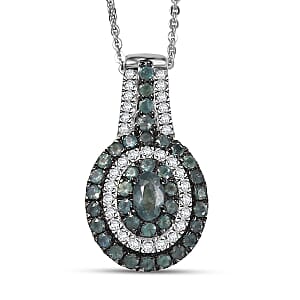 D'Joy Narsipatnam Alexandrite and Moissanite 1.20 ctw Pendant Necklace in Rhodium Over Sterling Silver 20 Inches