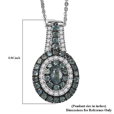 D'Joy Narsipatnam Alexandrite and Moissanite 1.20 ctw Galaxy Orbit Pendant Necklace in Rhodium Over Sterling Silver 20 Inches
