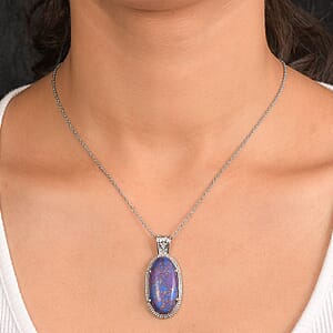 EverTrue Mojave Purple Turquoise 19.25 ctw Pendant Necklace in Stainless Steel 20 Inches
