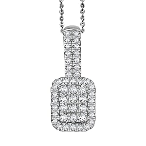 D'Joy Diamond 0.40 ctw Pendant Necklace in Rhodium Over Sterling Silver 20 Inches