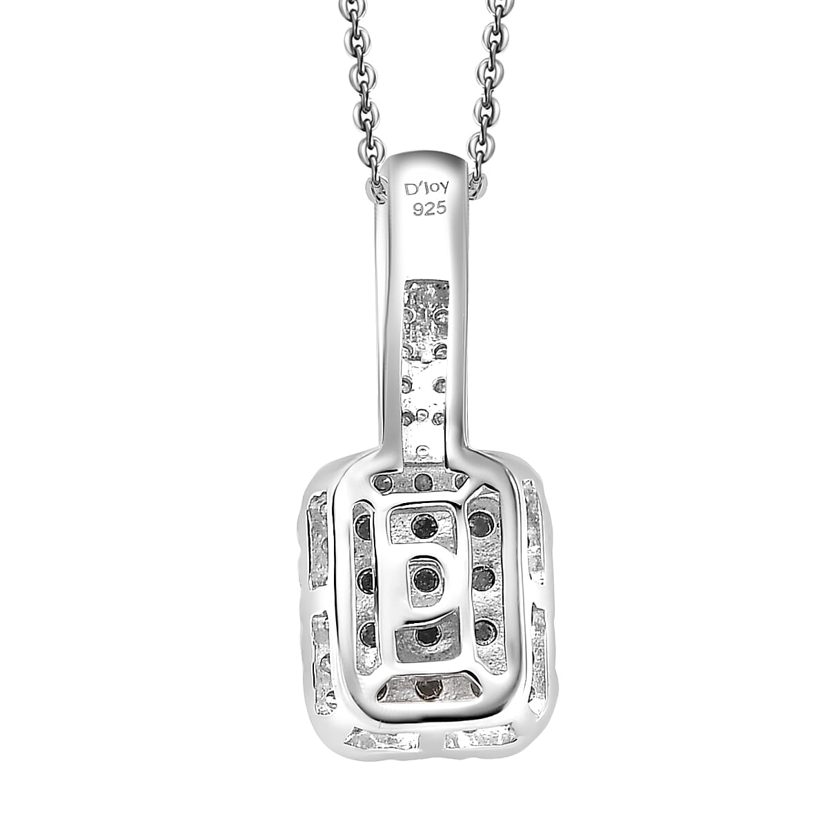 D'Joy Diamond 0.50 ctw Art Deco Pendant Necklace in Rhodium Over Sterling Silver 20 Inches image number 4