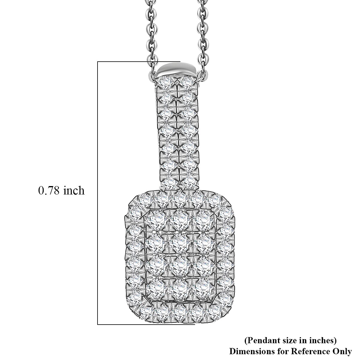 D'Joy Diamond 0.50 ctw Art Deco Pendant Necklace in Rhodium Over Sterling Silver 20 Inches image number 5