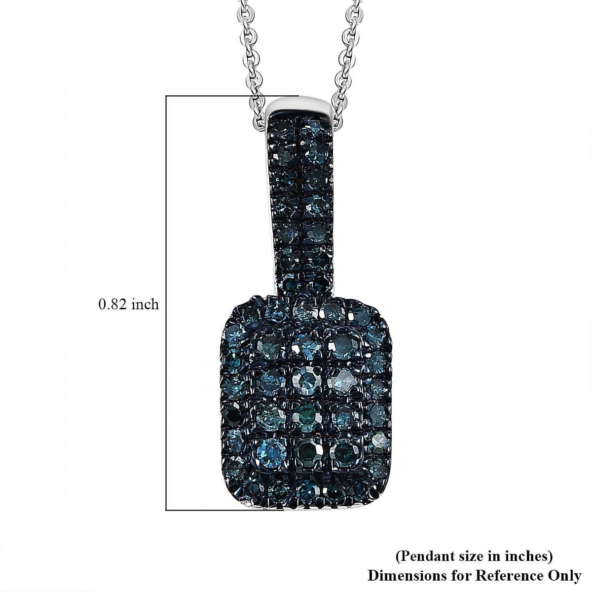 D'Joy Blue Diamond 0.50 ctw Art Deco Pendant Necklace in Rhodium Over Sterling Silver 20 Inches image number 5