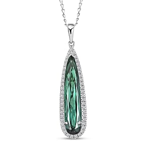 Certified & Appraised Rhapsody AAAA Santa Rosa Tourmaline and E-F VS Diamond 5.94 ctw Pendant Necklace 20 Inches in 950 Platinum 5.73 Grams