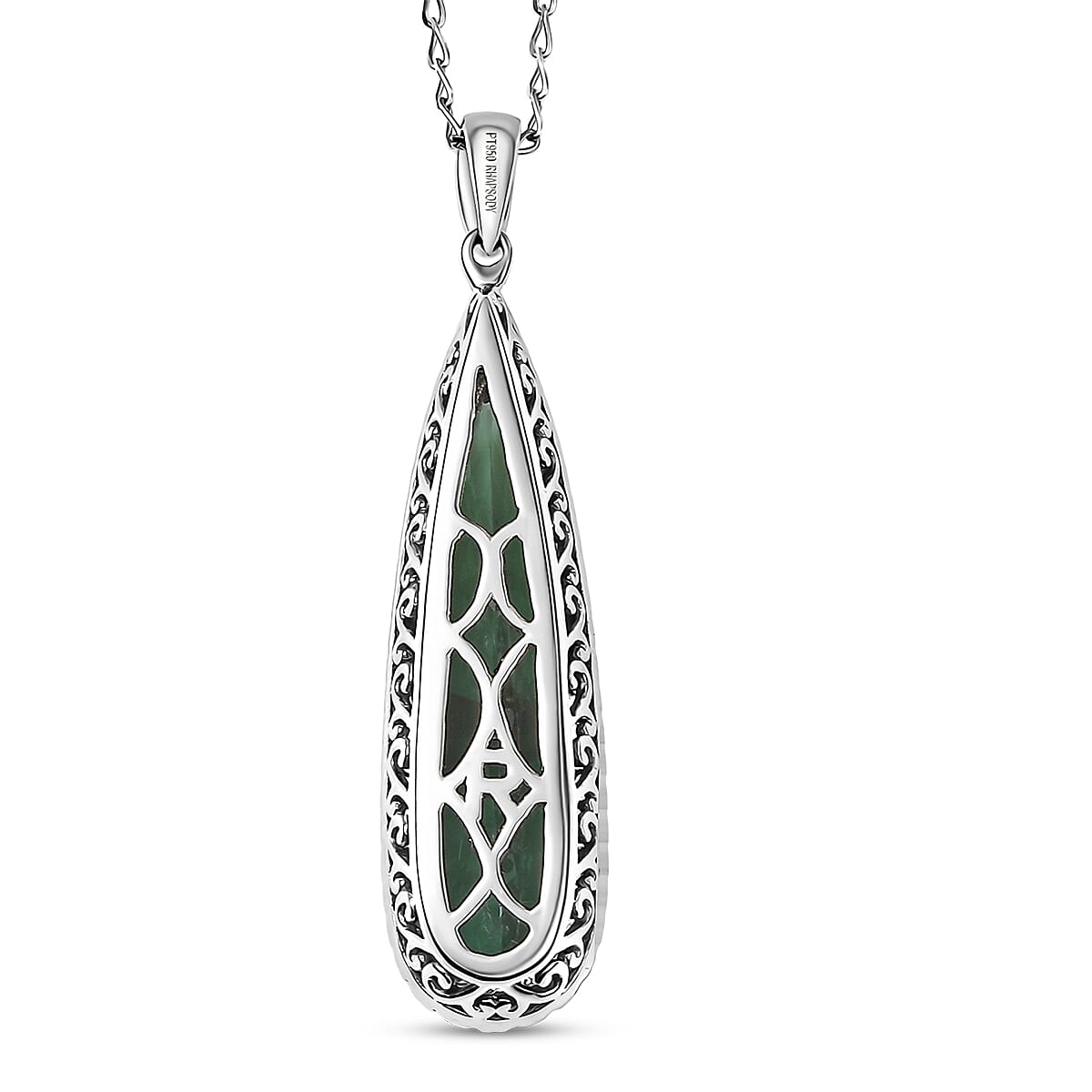 Certified & Appraised Rhapsody AAAA Santa Rosa Tourmaline and E-F VS Diamond 5.94 ctw Pendant Necklace 20 Inches in 950 Platinum 5.73 Grams image number 4