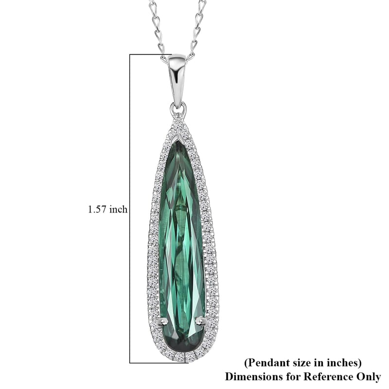 Certified & Appraised Rhapsody AAAA Santa Rosa Tourmaline and E-F VS Diamond 5.94 ctw Pendant Necklace 20 Inches in 950 Platinum 5.73 Grams