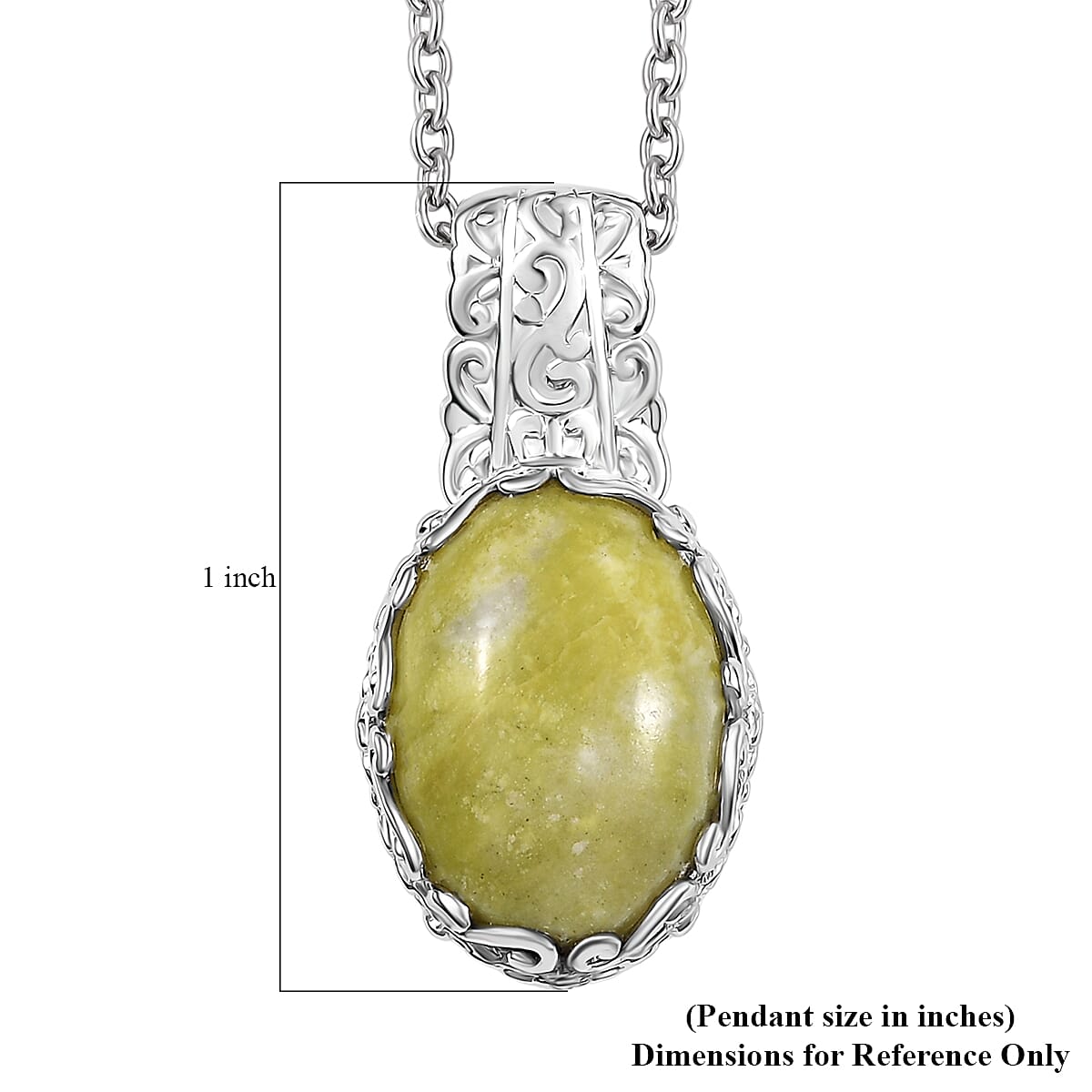 EverTrue Connemara Marble 6.40 ctw Pendant in Platinum Bond with Stainless Steel Necklace 20 Inches image number 6