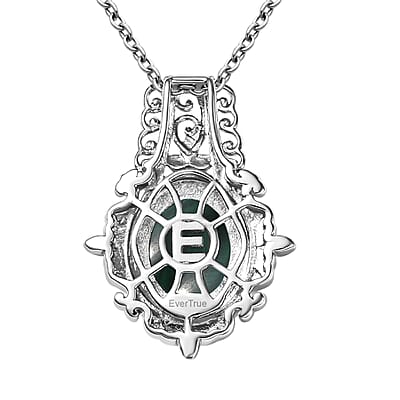 EverTrue African Malachite 11.65 ctw Vintage Earrings, Ring (Size 5) and Pendant in 18K YG Plated and Platinum Bond with Stainless Steel Necklace 20 Inches