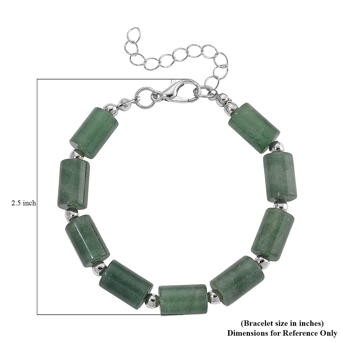Green Aventurine 136.40 ctw Bracelet (7.00-9.00In) and Lever Back Earrings in Silvertone image number 4