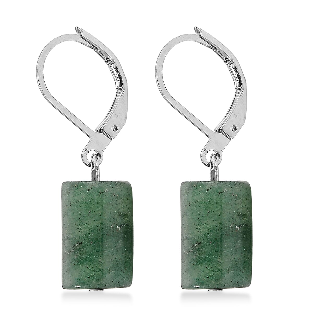 Green Aventurine 136.40 ctw Bracelet (7.00-9.00In) and Lever Back Earrings in Silvertone image number 6