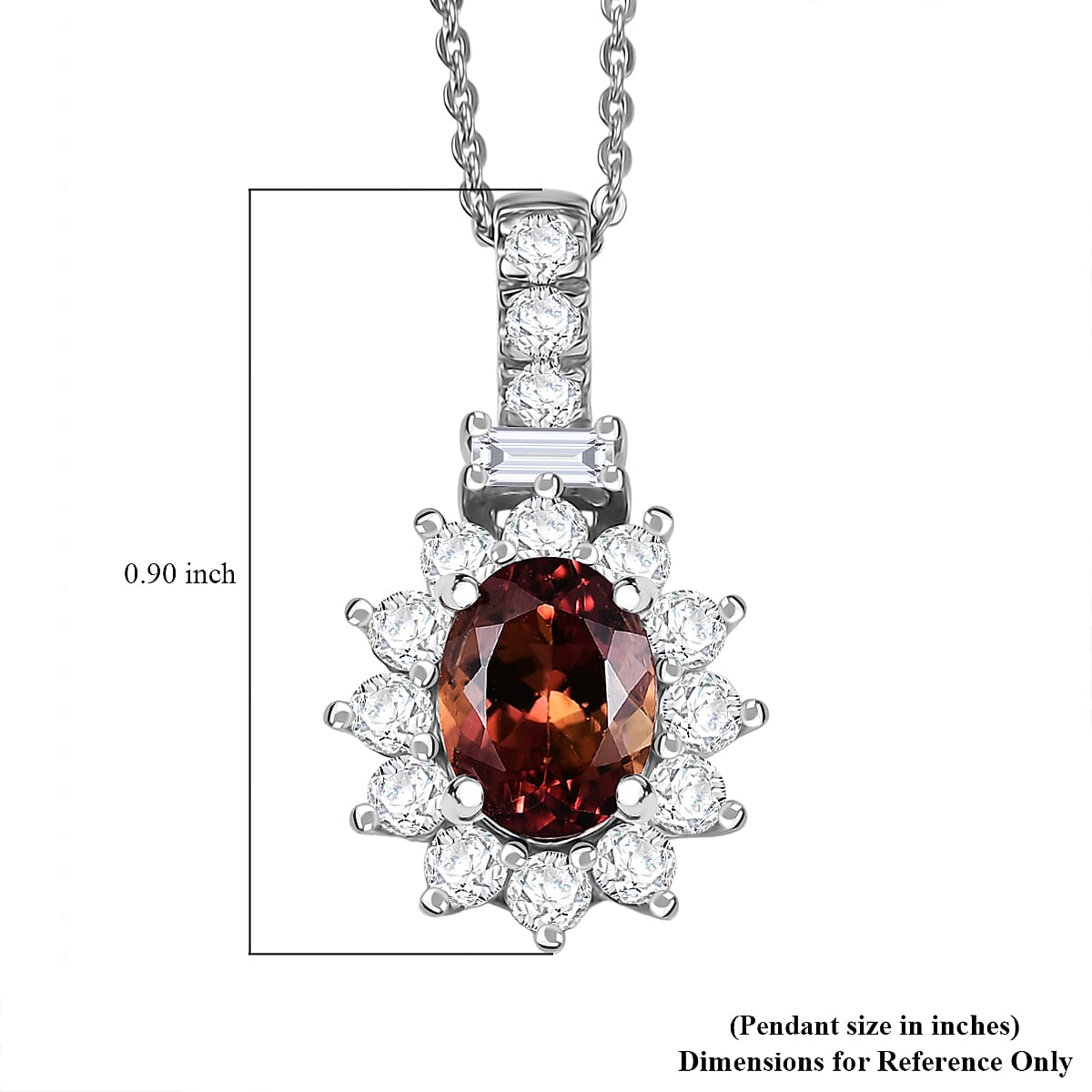 D'Joy Premium Byzantine Tourmaline and Luxuriant Lab Grown Diamond 2.10 ctw Timeless Halo Pendant Necklace 20 Inches in Rhodium Over Sterling Silver image number 5