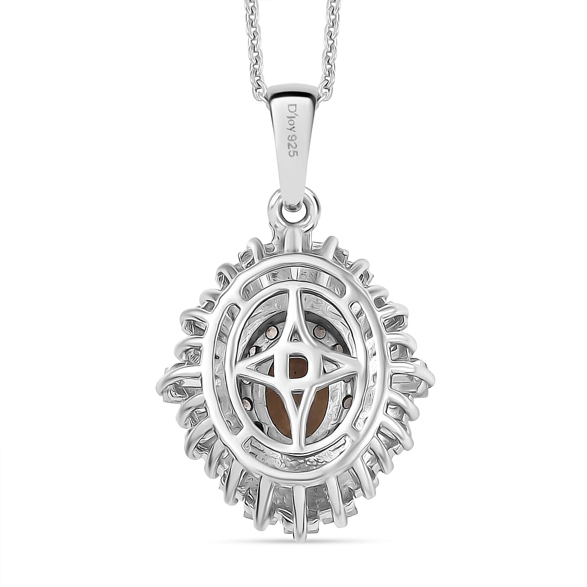 D'Joy Madagascar Color Change Garnet and Moissanite 3.50 ctw Starburst Elegance Pendant Necklace in Rhodium Over Sterling Silver 20 Inches image number 3