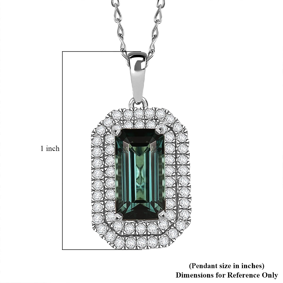 Certified & Appraised Rhapsody AAAA Monte Belo Indicolite and E-F VS Diamond 3.05 ctw Pendant Necklace in 950 Platinum 20 Inches image number 5