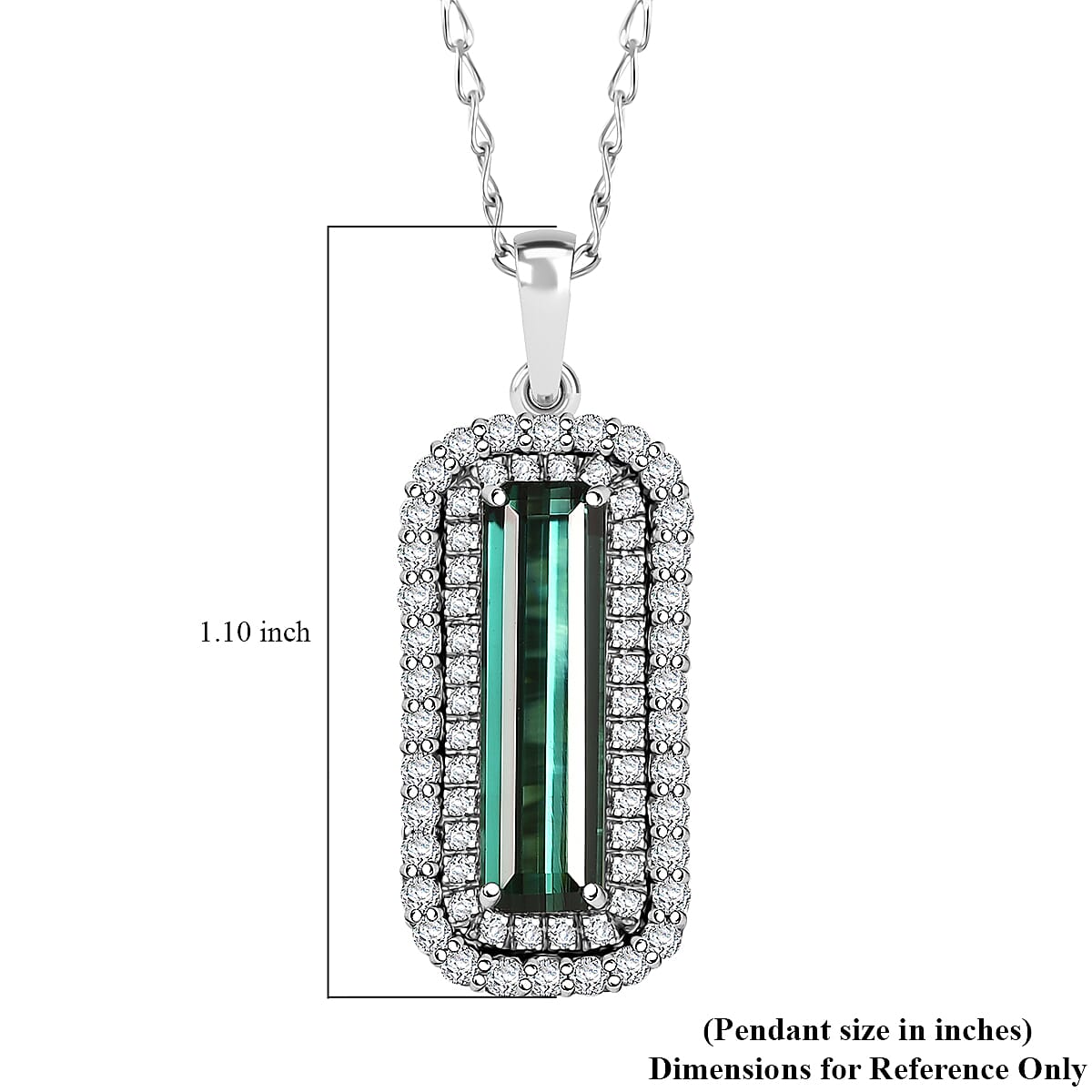 Certified & Appraised Rhapsody AAAA Monte Belo Indicolite and E-F VS Diamond 2.89 ctw Pendant Necklace in 950 Platinum 20 Inches