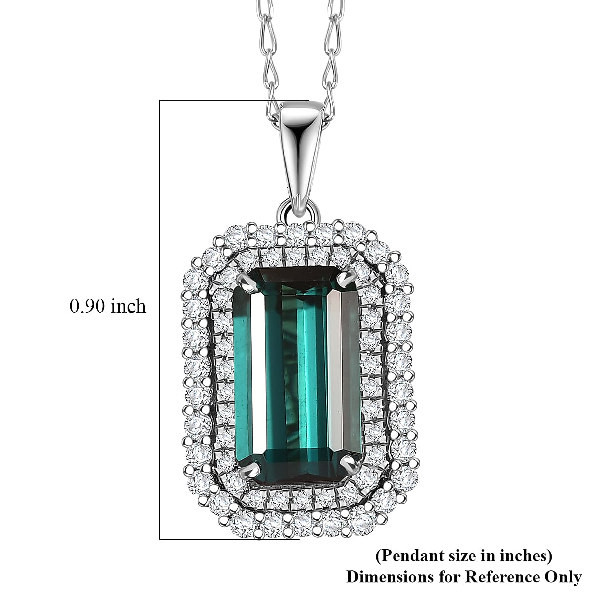 Certified & Appraised Rhapsody AAAA Monte Belo Indicolite and E-F VS Diamond 3.31 ctw Pendant Necklace in 950 Platinum 20 Inches image number 5