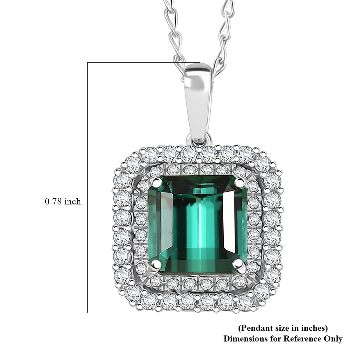 Certified & Appraised Rhapsody 950 Platinum AAAA Monte Belo Indicolite and E-F VS Diamond 3.25 ctw Pendant Necklace 20 Inches image number 5