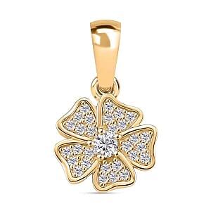 Moissanite 0.58 ctw Pendant and Earrings in 14K YG Over Sterling Silver