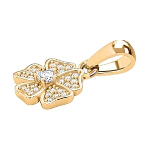 Moissanite 0.58 ctw Pendant and Earrings in 14K YG Over Sterling Silver