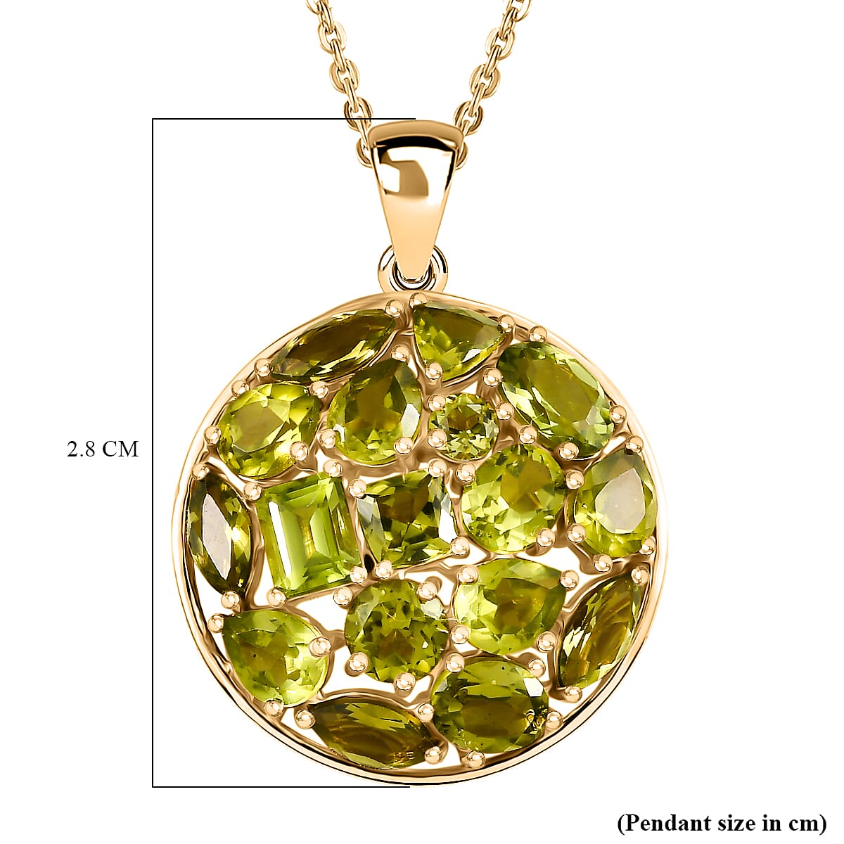 D'Joy Premium Peridot 5.65 ctw Pendant Necklace 20 Inches in 18K Vermeil Yellow Gold Sterling Silver 5.65 ctw image number 5