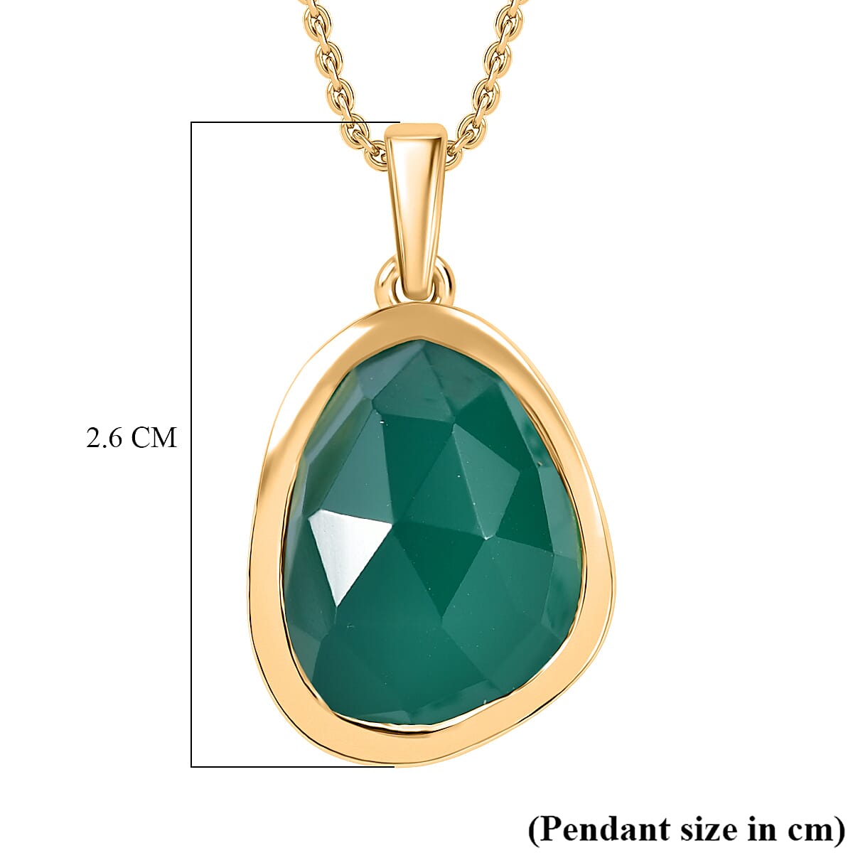 D'Joy Green Onyx 8.50 ctw Pendant Necklace in 18K Vermeil Yellow Gold Over Sterling Silver 20 Inches 