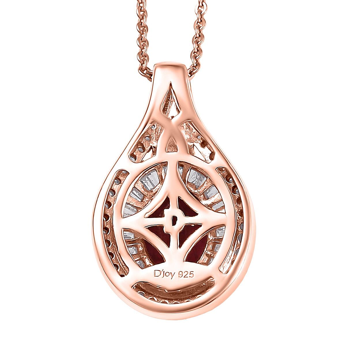 D'Joy Ouro Fino Rubellite, Natural Pink and White Diamond 1.80 ctw Celestial Pendant Necklace in 18K Vermeil Rose Gold Over Sterling Silver 20 Inches image number 4