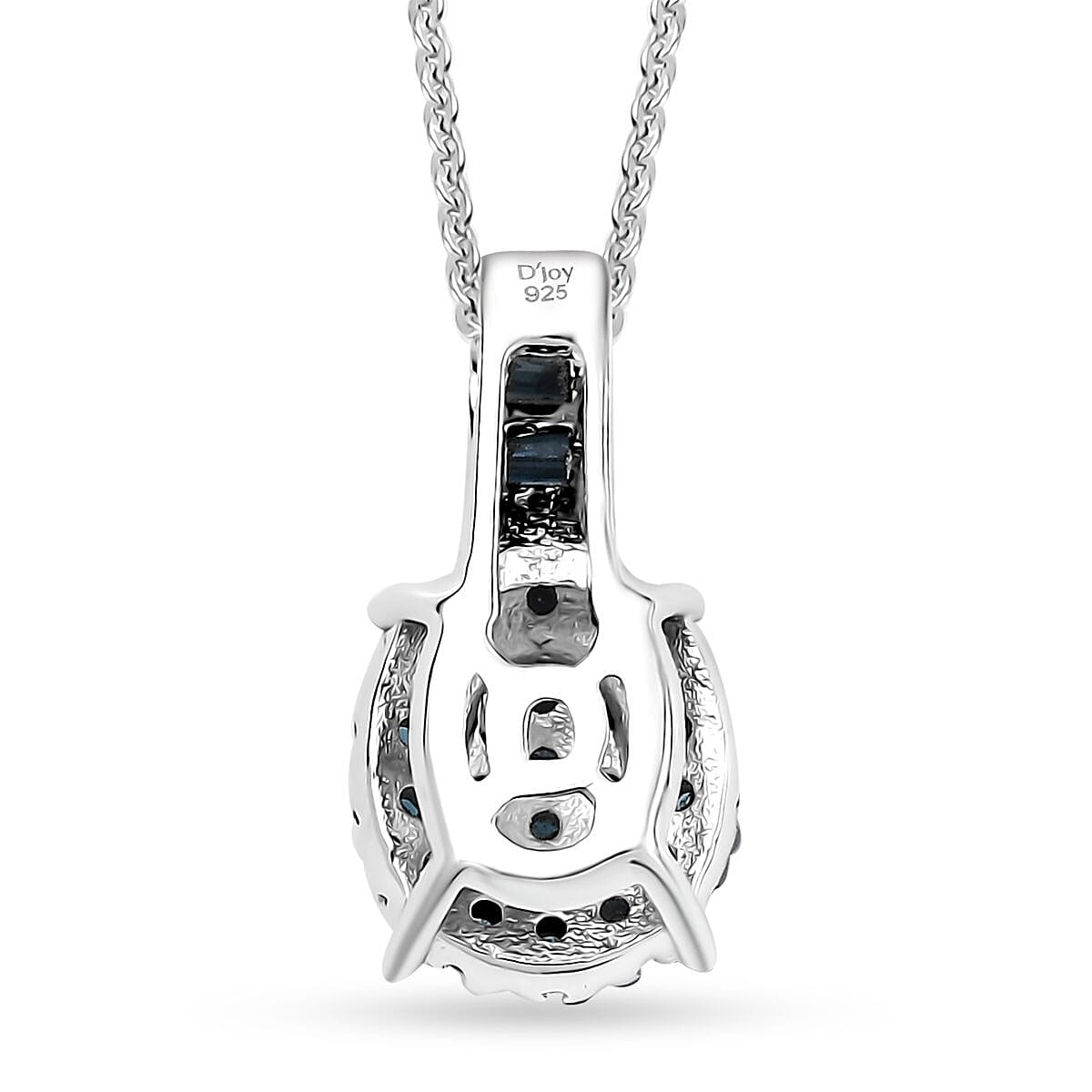 D'Joy Blue Diamond 0.33 ctw Starlit Grace Pendant Necklace in Rhodium Over Sterling Silver 20 Inches image number 4