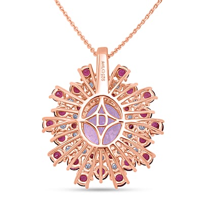 D'Joy AAA Patroke Kunzite and Multi Gemstone 11.50 ctw Blooming Radiance Pendant Necklace in 18K Vermeil Rose Gold Over Sterling Silver 20 Inches