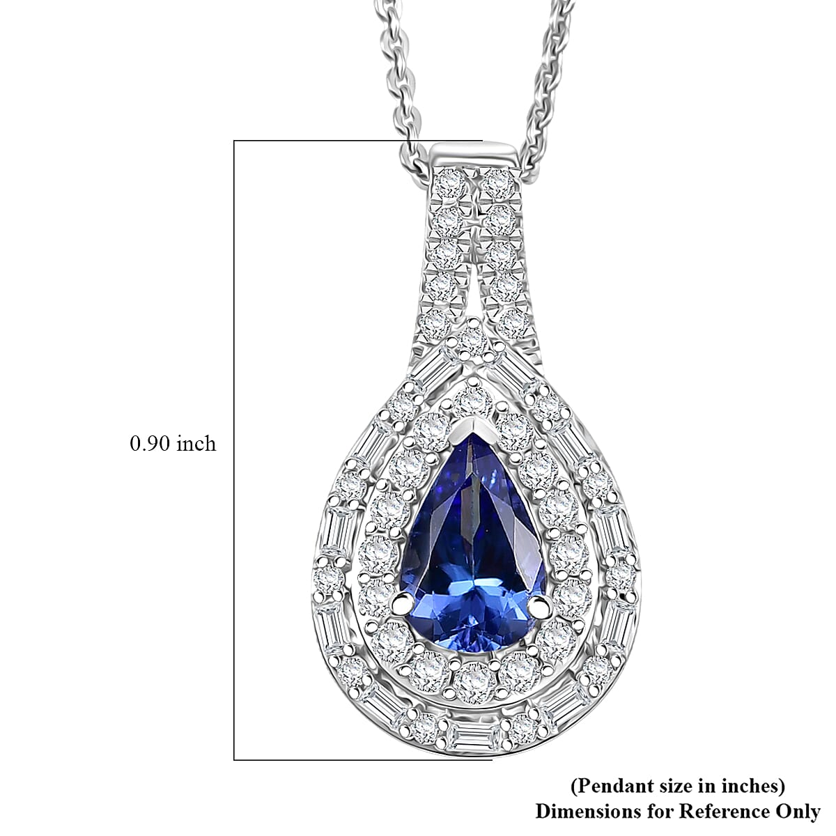 D'Joy Premium Tanzanite and Moissanite 1.60 ctw Galaxy Pendant Necklace in Rhodium Over Sterling Silver 20 Inches image number 6