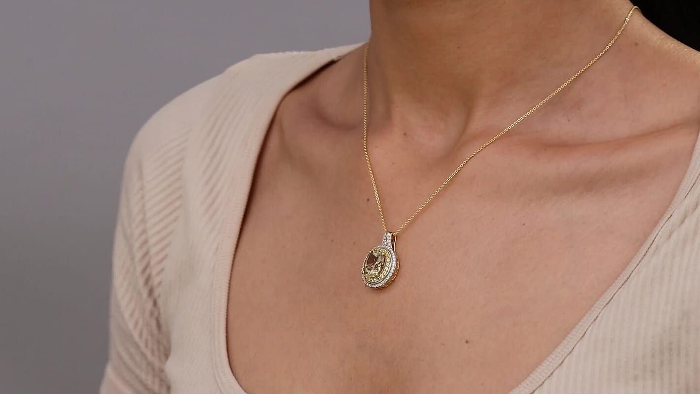 D'Joy Premium Brazilian Heliodor and Multi Gemstone 4.00 ctw Solar Radiance Pendant Necklace in 18K Vermeil Yellow Gold Over Sterling Silver 20 Inches