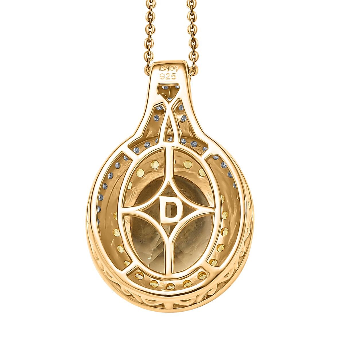 D'Joy Premium Brazilian Heliodor and Multi Gemstone 4.00 ctw Solar Radiance Pendant Necklace in 18K Vermeil Yellow Gold Over Sterling Silver 20 Inches image number 4