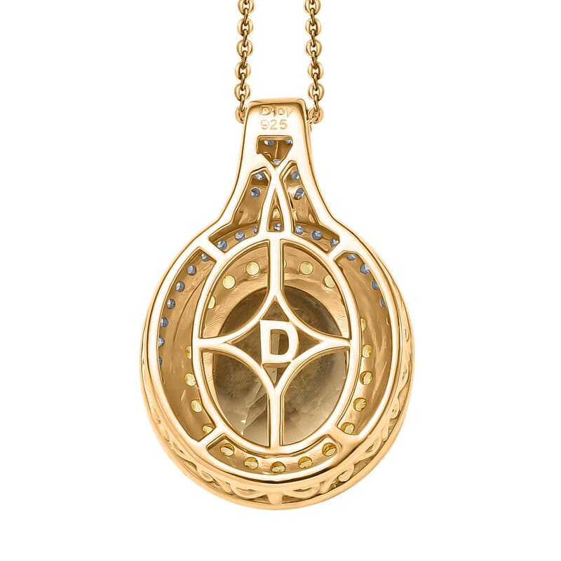 D'Joy Premium Brazilian Heliodor and Multi Gemstone 4.00 ctw Solar Radiance Pendant Necklace in 18K Vermeil Yellow Gold Over Sterling Silver 20 Inches