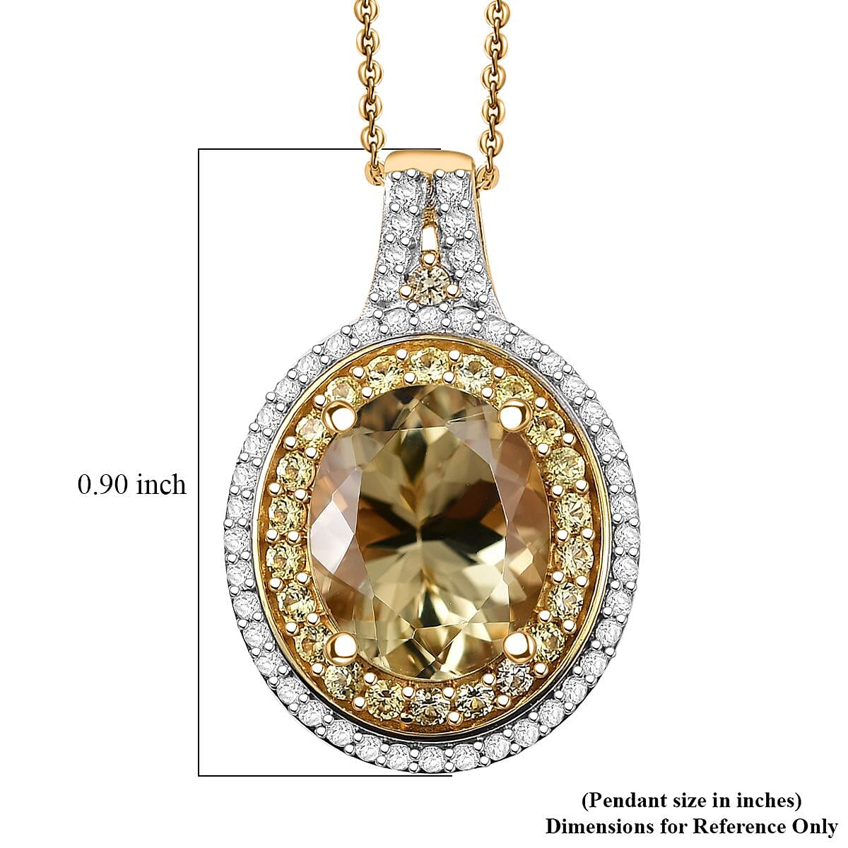 D'Joy Premium Brazilian Heliodor and Multi Gemstone 4.00 ctw Solar Radiance Pendant Necklace in 18K Vermeil Yellow Gold Over Sterling Silver 20 Inches image number 5