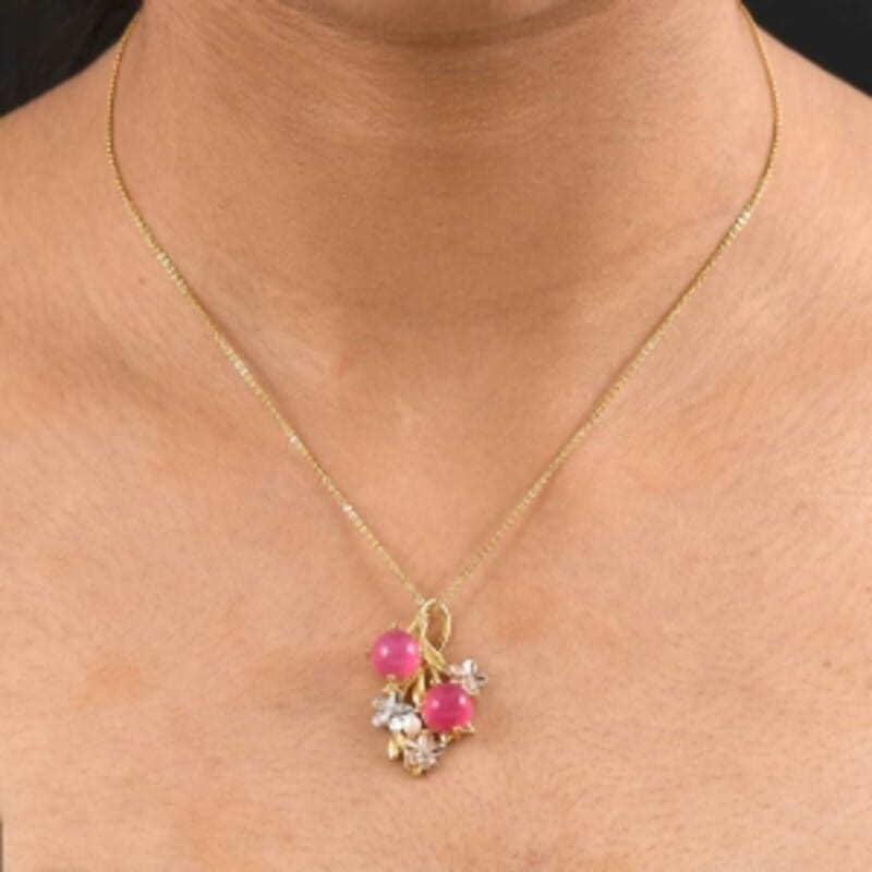 D'Joy Mulberry Moonstone and Multi Gemstone 4.61 ctw Pendant Necklace (18 Inches) in Platinum Over Sterling Silver