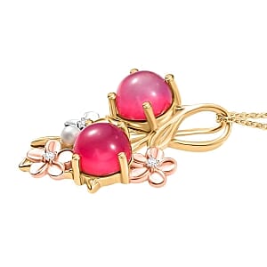 D'Joy Mulberry Moonstone and Multi Gemstone 4.61 ctw Pendant Necklace (18 Inches) in Platinum Over Sterling Silver