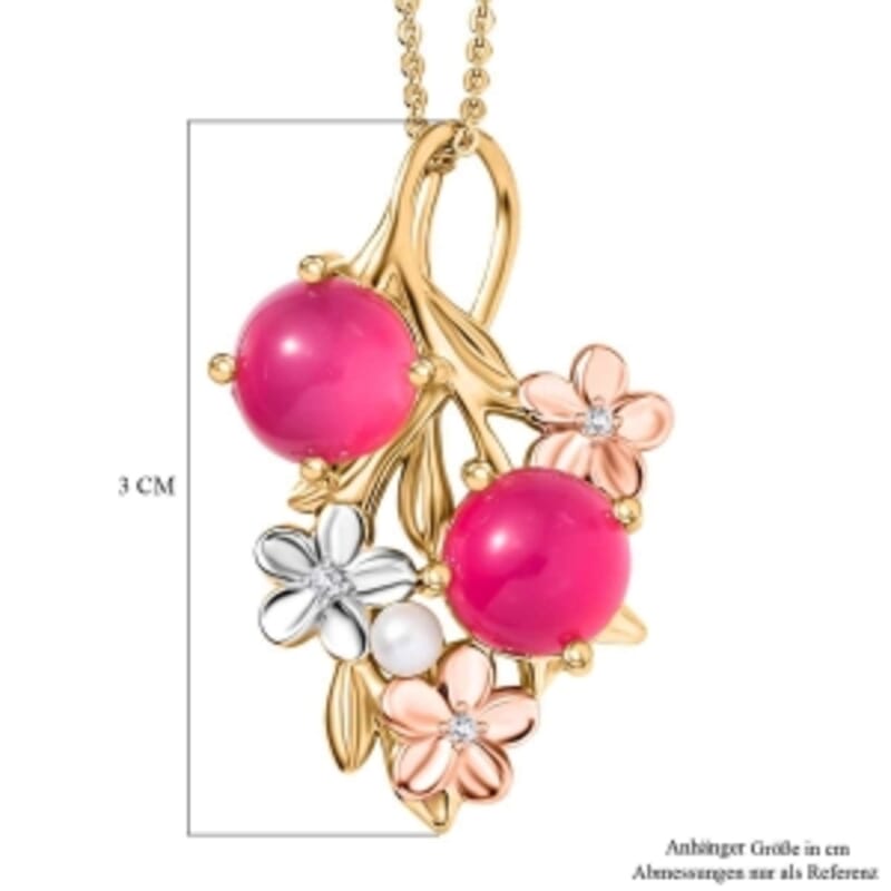 D'Joy Mulberry Moonstone and Multi Gemstone 4.61 ctw Pendant Necklace (18 Inches) in Platinum Over Sterling Silver