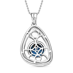 Mojave Blue Turquoise 4.00 ctw Pendant in Goldtone with Stainless Steel (20 Inches)