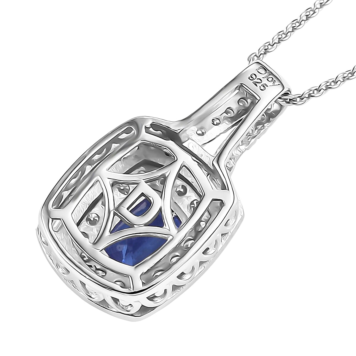 D'Joy Premium Tanzanite and Moissanite 1.60 ctw Galaxy Pendant Necklace in Rhodium Over Sterling Silver 20 Inches image number 4