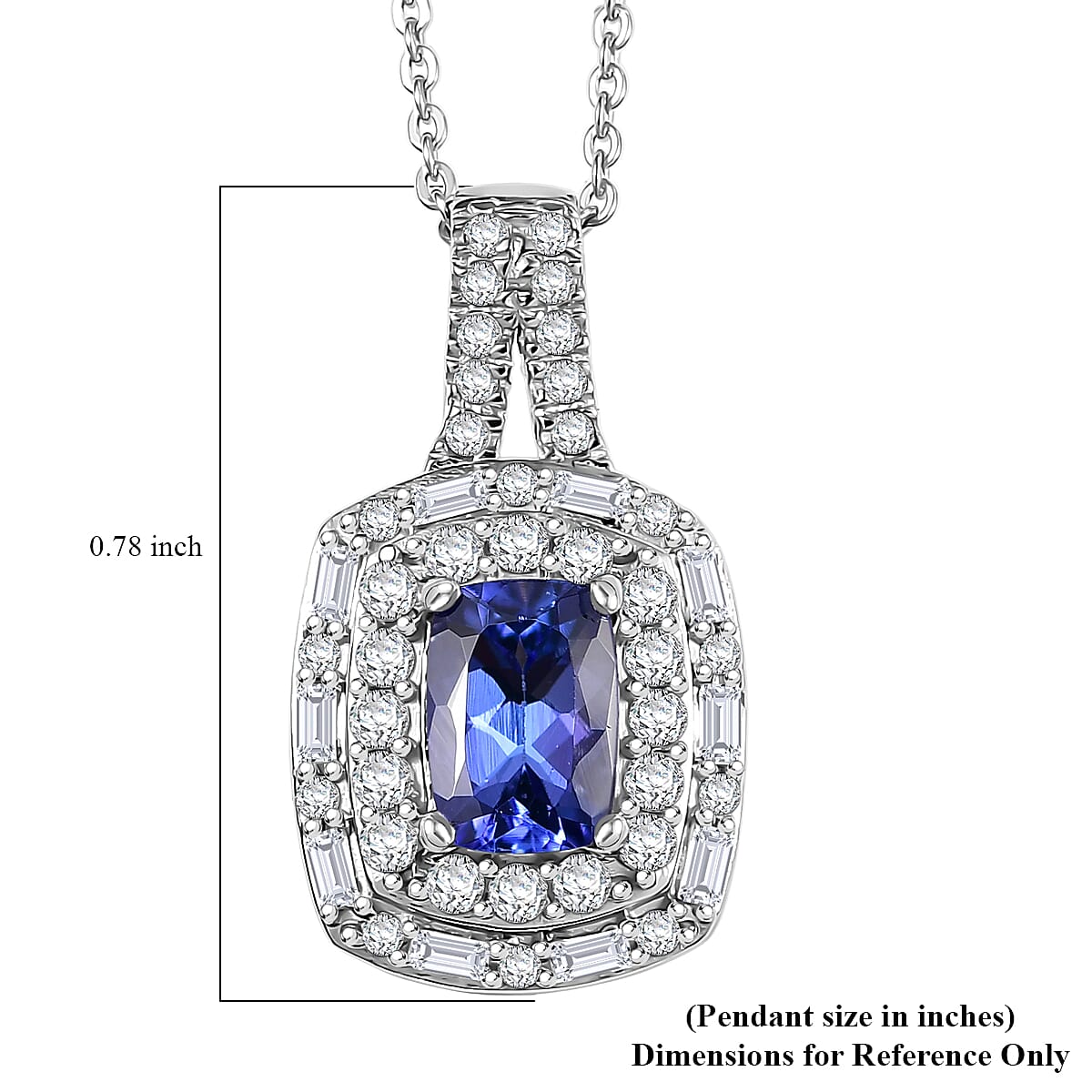 D'Joy Premium Tanzanite and Moissanite 1.60 ctw Galaxy Pendant Necklace in Rhodium Over Sterling Silver 20 Inches image number 6