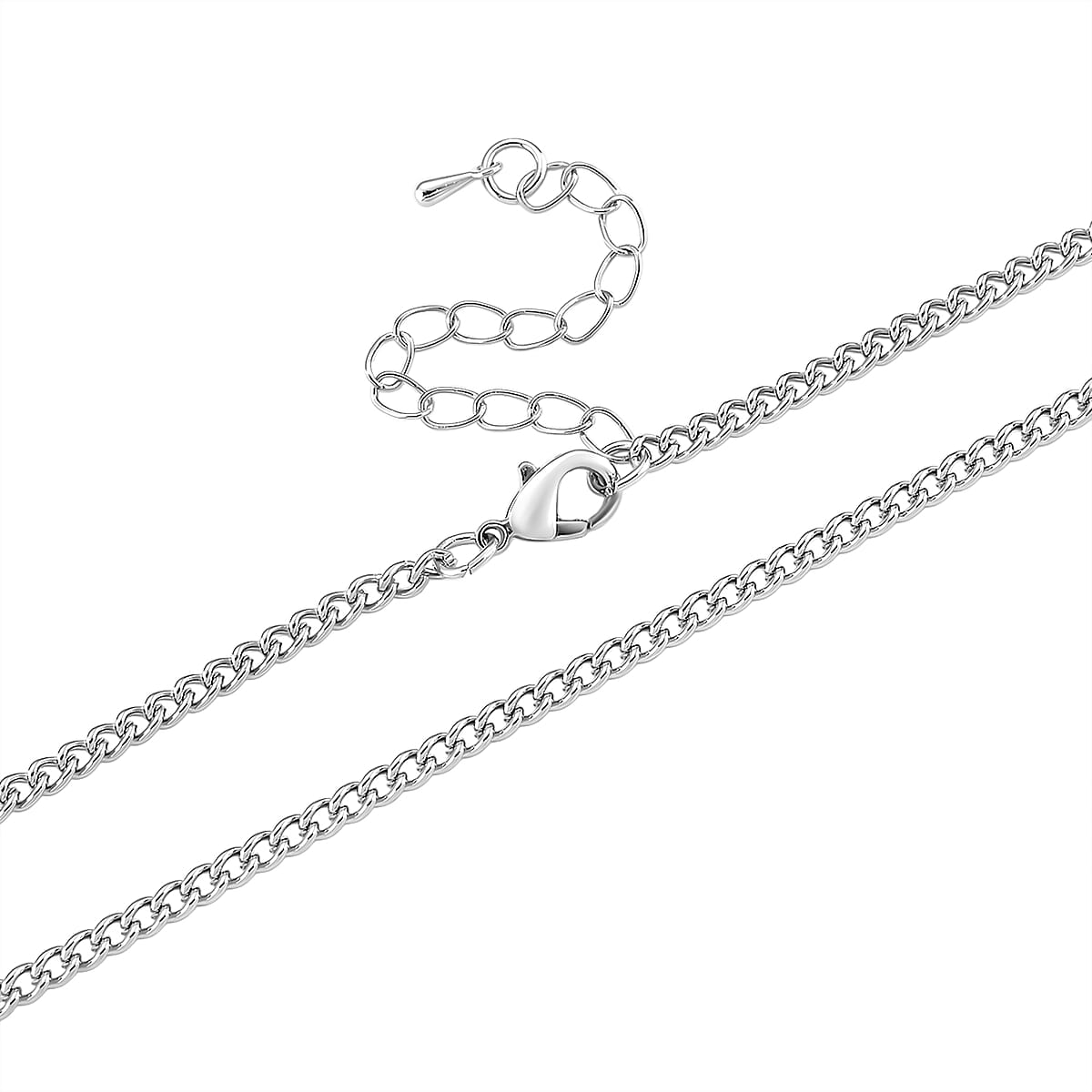 White Aurora Borealis Glass and Austrian Crystal Heart of Ocean Pendant Necklace in Silvertone 24-26 Inches image number 4