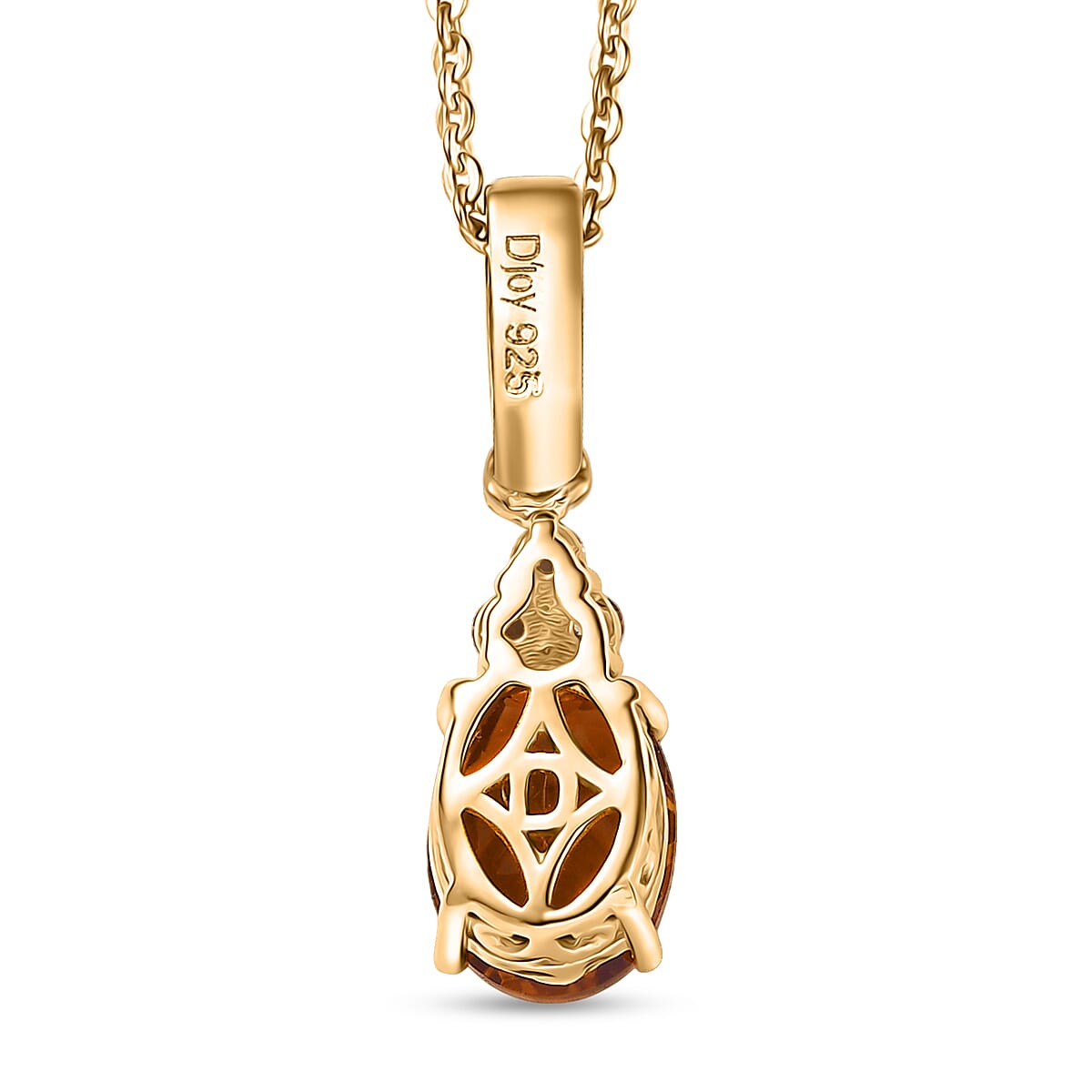 D'Joy AAA Golden Turkizite and Multi Gemstone 1.60 ctw Pendant Necklace 20 Inches in 18K Vermeil Yellow Gold Over Sterling Silver image number 4