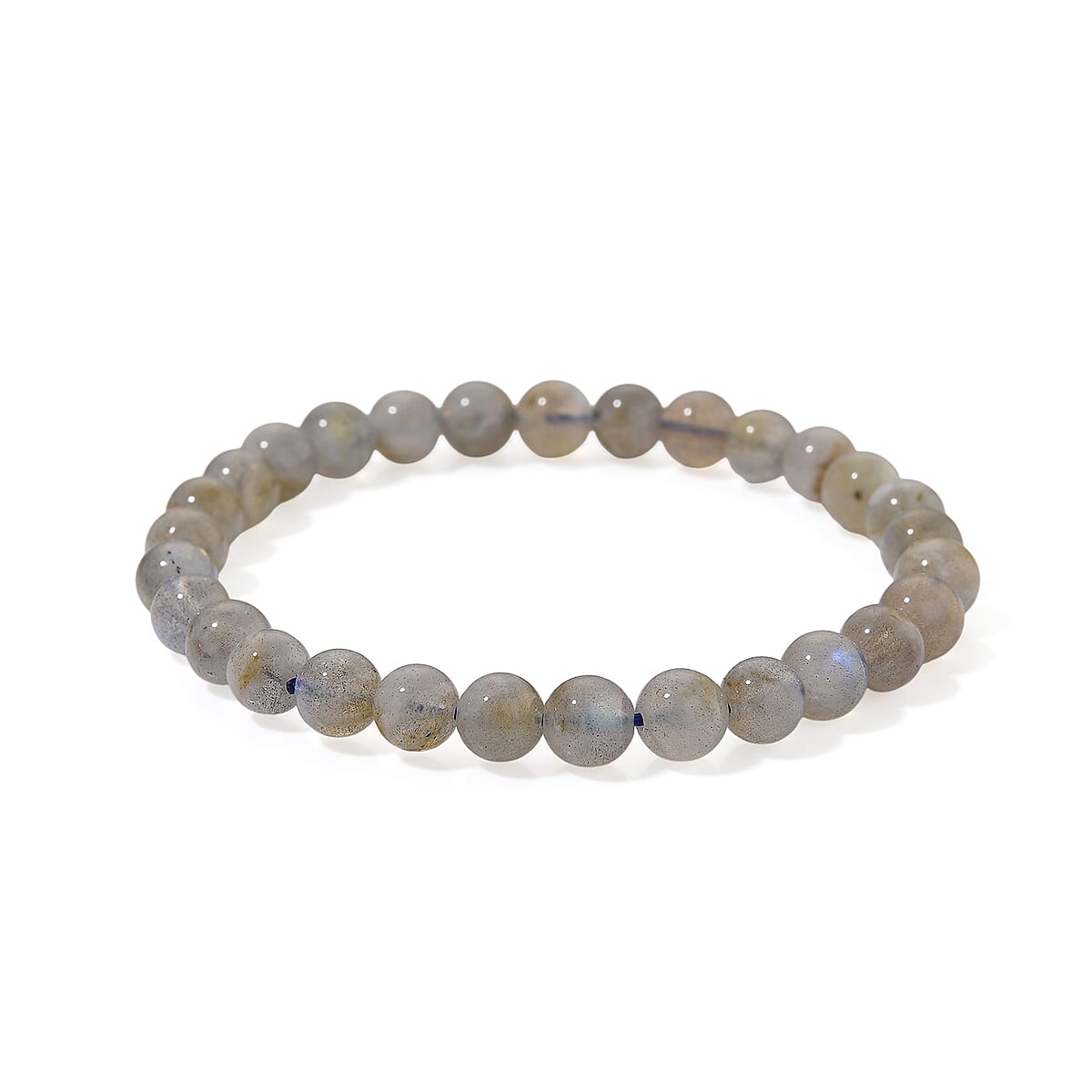 Labradorite 350.00 ctw Large Palm and Beaded Stretch Bracelet image number 3